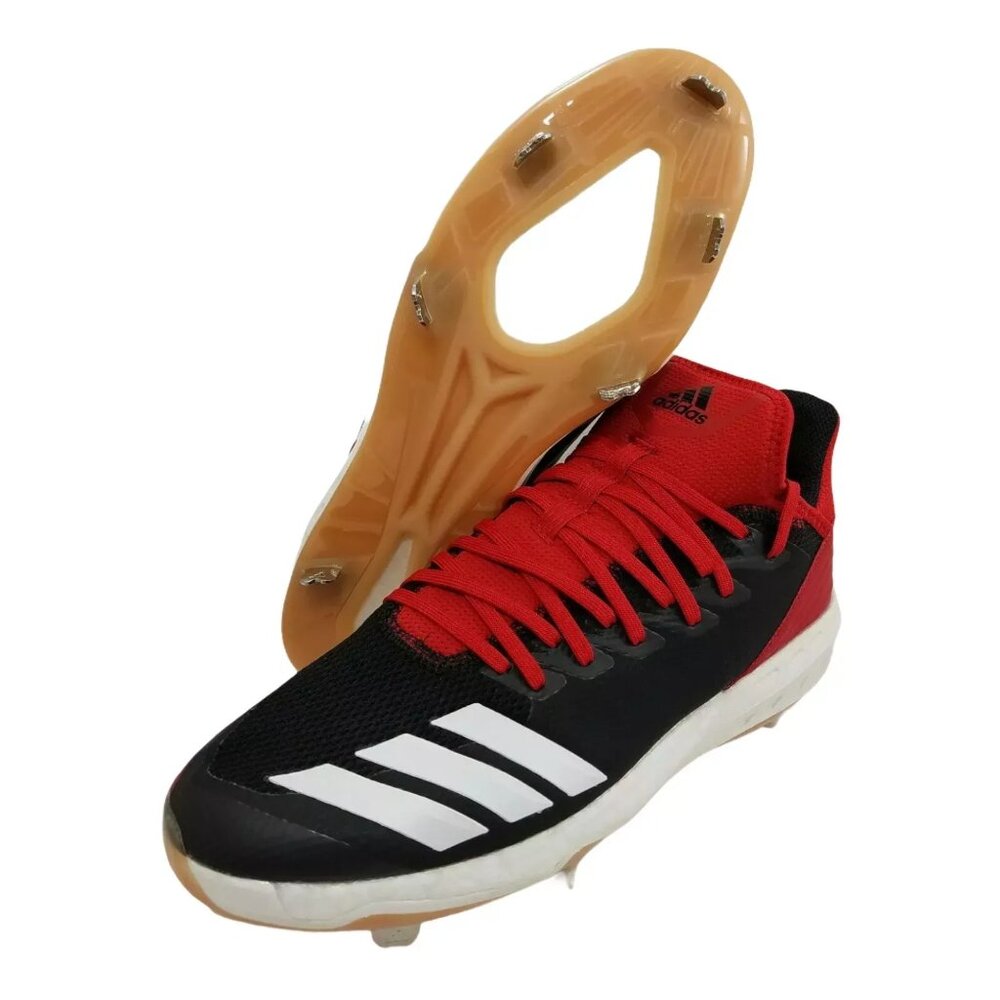 Adidas Boost Icon 4 Metal Baseball‎ Cleats Black Red Mens Size 11.5 CG5153